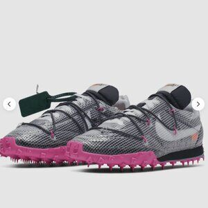 Nike Off WHITE x Waffle Racer Women's 8 US 39 EUR CD8180-001 Fuschia Pink